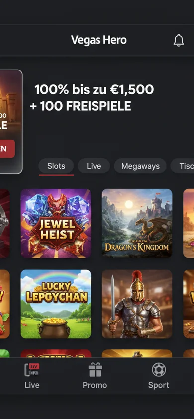 Mobile Erfahrung im Browser – Vegas Hero